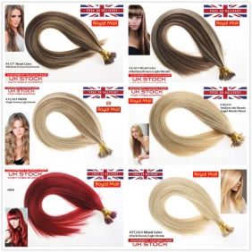 UK Stock Mixed Color Double Drawn 100S 16"-22" Stick tip hair 1g/s human hair extensions