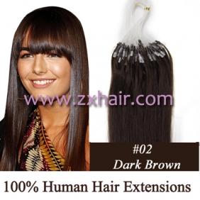 100S 16" Micro rings/loop hair remy human hair extensions #02